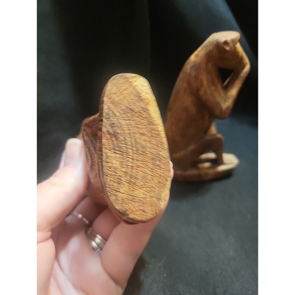 Vintage Hand Carved Wooden Monkeys - Picture 5 of 8